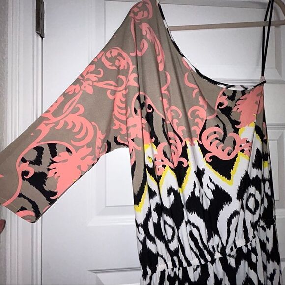 TIBI One Shoulder Mix Print Dress - Picture 12 of 13